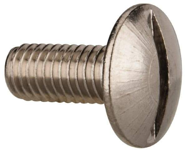 Value Collection - M5x0.80 Metric Coarse, 12mm Length Under Head Slotted Drive Machine Screw - Truss Head, Grade 18-8 & A2 Stainless Steel, Uncoated, Without Washer - Industrial Tool & Supply