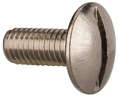 Value Collection - M5x0.80 Metric Coarse, 12mm Length Under Head Slotted Drive Machine Screw - Truss Head, Grade 18-8 & A2 Stainless Steel, Uncoated, Without Washer - Industrial Tool & Supply