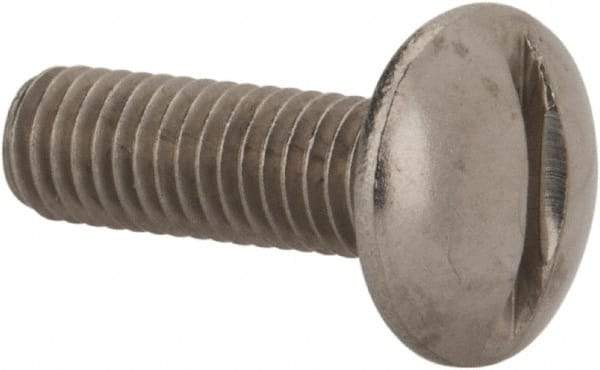 Value Collection - M5x0.80 Metric Coarse, 16mm Length Under Head Slotted Drive Machine Screw - Truss Head, Grade 18-8 & A2 Stainless Steel, Uncoated, Without Washer - Industrial Tool & Supply