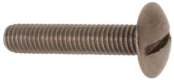 Value Collection - M5x0.80 Metric Coarse, 25mm Length Under Head Slotted Drive Machine Screw - Truss Head, Grade 18-8 & A2 Stainless Steel, Uncoated, Without Washer - Industrial Tool & Supply