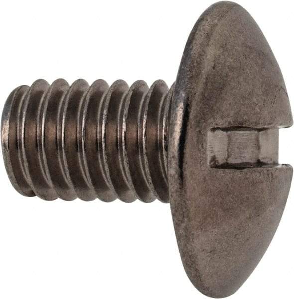 Value Collection - M6x1.00 Metric Coarse, 10mm Length Under Head Slotted Drive Machine Screw - Truss Head, Grade 18-8 & A2 Stainless Steel, Uncoated, Without Washer - Industrial Tool & Supply