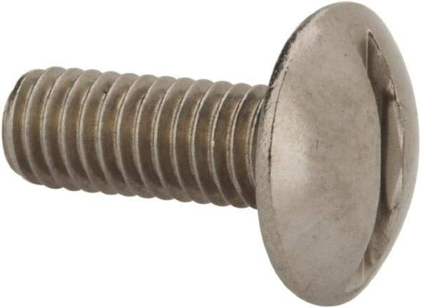 Value Collection - M6x1.00 Metric Coarse, 16mm Length Under Head Slotted Drive Machine Screw - Truss Head, Grade 18-8 & A2 Stainless Steel, Uncoated, Without Washer - Industrial Tool & Supply