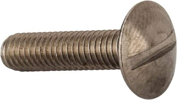 Value Collection - M6x1.00 Metric Coarse, 25mm Length Under Head Slotted Drive Machine Screw - Truss Head, Grade 18-8 & A2 Stainless Steel, Uncoated, Without Washer - Industrial Tool & Supply
