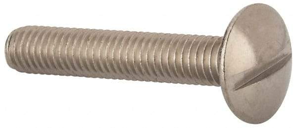 Value Collection - M6x1.00 Metric Coarse, 35mm Length Under Head Slotted Drive Machine Screw - Truss Head, Grade 18-8 & A2 Stainless Steel, Uncoated, Without Washer - Industrial Tool & Supply
