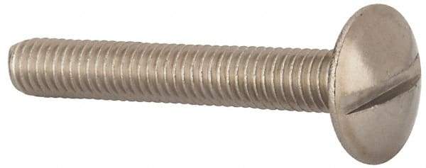 Value Collection - M6x1.00 Metric Coarse, 40mm Length Under Head Slotted Drive Machine Screw - Truss Head, Grade 18-8 & A2 Stainless Steel, Uncoated, Without Washer - Industrial Tool & Supply