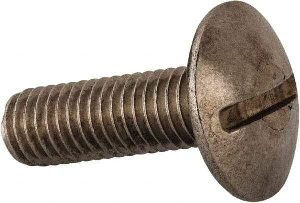 Value Collection - M8x1.25 Metric Coarse, 25mm Length Under Head Slotted Drive Machine Screw - Truss Head, Grade 18-8 & A2 Stainless Steel, Uncoated, Without Washer - Industrial Tool & Supply