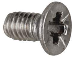 Value Collection - M2.5x0.45 Metric Coarse, 5mm OAL Pozidriv Drive Machine Screw - Flat Head, Grade 18-8 & A2 Stainless Steel, Uncoated, Without Washer - Industrial Tool & Supply