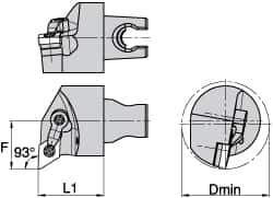 Kennametal - Left Hand Cut, Size KM3225, DN.. Insert Compatiblity, Internal Modular Turning & Profiling Cutting Unit Head - 22mm Ctr to Cutting Edge, 30mm Head Length, Through Coolant, Series Kenloc - Industrial Tool & Supply