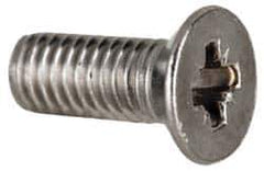 Value Collection - M3x0.50 Metric Coarse, 8mm OAL Pozidriv Drive Machine Screw - Flat Head, Grade 18-8 & A2 Stainless Steel, Uncoated, Without Washer - Industrial Tool & Supply