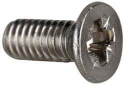 Value Collection - M4x0.70 Metric Coarse, 10mm OAL Pozidriv Drive Machine Screw - Flat Head, Grade 18-8 & A2 Stainless Steel, Uncoated, Without Washer - Industrial Tool & Supply