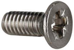 Value Collection - M4x0.70 Metric Coarse, 10mm OAL Pozidriv Drive Machine Screw - Flat Head, Grade 18-8 & A2 Stainless Steel, Uncoated, Without Washer - Industrial Tool & Supply