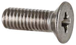 Value Collection - M5x0.80 Metric Coarse, 14mm OAL Pozidriv Drive Machine Screw - Flat Head, Grade 18-8 & A2 Stainless Steel, Uncoated, Without Washer - Industrial Tool & Supply