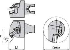 Kennametal - Left Hand Cut, Size KM3225, VN.. Insert Compatiblity, Internal Modular Turning & Profiling Cutting Unit Head - 27mm Ctr to Cutting Edge, 30mm Head Length, Through Coolant, Series Kenloc - Industrial Tool & Supply