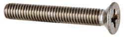 Value Collection - M6x1.00, 40mm OAL Pozidriv Drive Machine Screw - Flat Head, Grade 18-8 & A2 Stainless Steel, Uncoated, Without Washer - Industrial Tool & Supply
