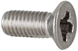 Value Collection - M8x1.25 Metric Coarse, 20mm OAL Pozidriv Drive Machine Screw - Flat Head, Grade 18-8 & A2 Stainless Steel, Uncoated, Without Washer - Industrial Tool & Supply