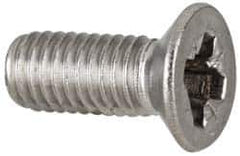 Value Collection - M8x1.25 Metric Coarse, 20mm OAL Pozidriv Drive Machine Screw - Flat Head, Grade 18-8 & A2 Stainless Steel, Uncoated, Without Washer - Industrial Tool & Supply