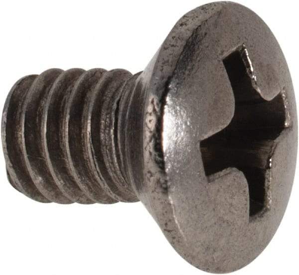 Value Collection - M4x0.70 Metric Coarse, 6mm OAL Phillips Drive Machine Screw - Oval Head, Grade 18-8 & A2 Stainless Steel, Uncoated, Without Washer - Industrial Tool & Supply