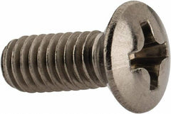 Value Collection - M4x0.70 Metric Coarse, 10mm OAL Phillips Drive Machine Screw - Oval Head, Grade 18-8 & A2 Stainless Steel, Uncoated, Without Washer - Industrial Tool & Supply