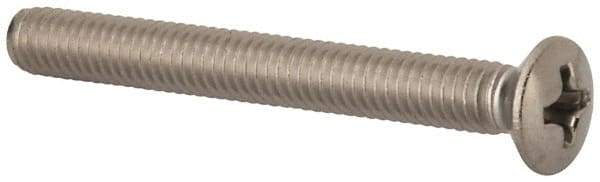 Value Collection - M4x0.70 Metric Coarse, 35mm OAL Phillips Drive Machine Screw - Oval Head, Grade 18-8 & A2 Stainless Steel, Uncoated, Without Washer - Industrial Tool & Supply