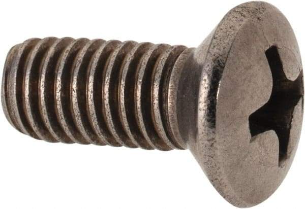 Value Collection - M5x0.80 Metric Coarse, 12mm OAL Phillips Drive Machine Screw - Oval Head, Grade 18-8 & A2 Stainless Steel, Uncoated, Without Washer - Industrial Tool & Supply