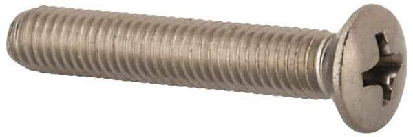 Value Collection - M5x0.80 Metric Coarse, 30mm OAL Phillips Drive Machine Screw - Oval Head, Grade 18-8 & A2 Stainless Steel, Uncoated, Without Washer - Industrial Tool & Supply