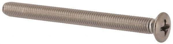 Value Collection - M5x0.80 Metric Coarse, 60mm OAL Phillips Drive Machine Screw - Oval Head, Grade 18-8 & A2 Stainless Steel, Uncoated, Without Washer - Industrial Tool & Supply