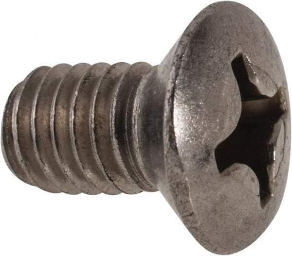 Value Collection - M6x1.00 Metric Coarse, 10mm OAL Phillips Drive Machine Screw - Oval Head, Grade 18-8 & A2 Stainless Steel, Uncoated, Without Washer - Industrial Tool & Supply