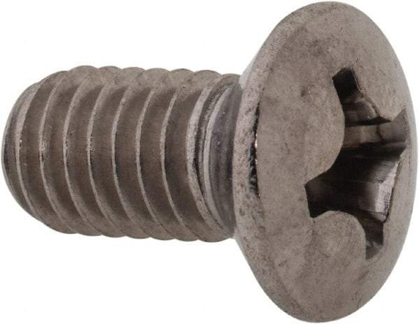Value Collection - M6x1.00 Metric Coarse, 12mm OAL Phillips Drive Machine Screw - Oval Head, Grade 18-8 & A2 Stainless Steel, Uncoated, Without Washer - Industrial Tool & Supply