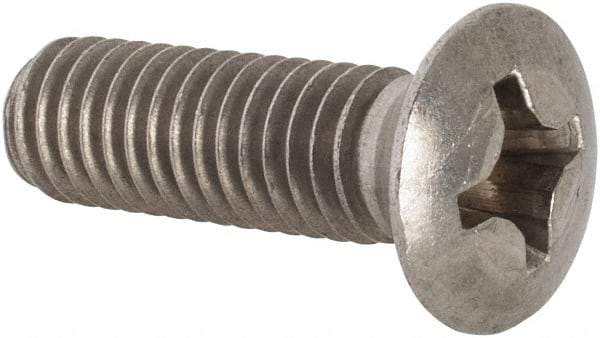 Value Collection - M6x1.00 Metric Coarse, 20mm OAL Phillips Drive Machine Screw - Oval Head, Grade 18-8 & A2 Stainless Steel, Uncoated, Without Washer - Industrial Tool & Supply