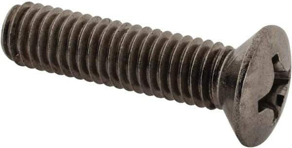 Value Collection - M6x1.00 Metric Coarse, 25mm OAL Phillips Drive Machine Screw - Oval Head, Grade 18-8 & A2 Stainless Steel, Uncoated, Without Washer - Industrial Tool & Supply