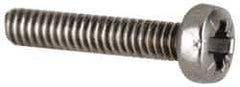 Value Collection - M6x1.00, 40mm Length Under Head Pozidriv Drive Machine Screw - Pan Head, Grade 18-8 & A2 Stainless Steel, Uncoated, Without Washer - Industrial Tool & Supply