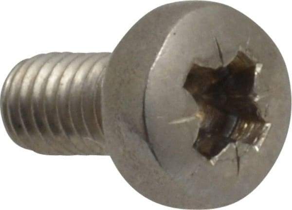Value Collection - M4x0.70 Metric Coarse, 8mm Length Under Head Pozidriv Drive Machine Screw - Pan Head, Grade 18-8 & A2 Stainless Steel, Uncoated, Without Washer - Industrial Tool & Supply