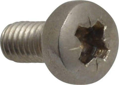 Value Collection - M4x0.70 Metric Coarse, 8mm Length Under Head Pozidriv Drive Machine Screw - Pan Head, Grade 18-8 & A2 Stainless Steel, Uncoated, Without Washer - Industrial Tool & Supply