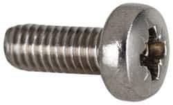 Value Collection - M4x0.70 Metric Coarse, 8mm OAL Pozidriv Drive Machine Screw - Flat Head, Grade 18-8 & A2 Stainless Steel, Uncoated, Without Washer - Industrial Tool & Supply