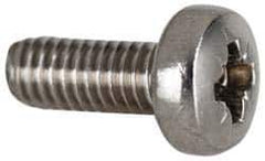 Value Collection - M4x0.70 Metric Coarse, 40mm Length Under Head Pozidriv Drive Machine Screw - Pan Head, Grade 18-8 & A2 Stainless Steel, Uncoated, Without Washer - Industrial Tool & Supply