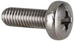 Value Collection - M6x1.00 Metric Coarse, 16mm Length Under Head Pozidriv Drive Machine Screw - Pan Head, Grade 18-8 & A2 Stainless Steel, Uncoated, Without Washer - Industrial Tool & Supply