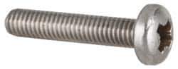 Value Collection - M6x1.00 Metric Coarse, 30mm Length Under Head Pozidriv Drive Machine Screw - Pan Head, Grade 18-8 & A2 Stainless Steel, Uncoated, Without Washer - Industrial Tool & Supply