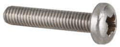 Value Collection - M6x1.00 Metric Coarse, 30mm Length Under Head Pozidriv Drive Machine Screw - Pan Head, Grade 18-8 & A2 Stainless Steel, Uncoated, Without Washer - Industrial Tool & Supply