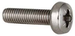 Value Collection - M8x1.25 Metric Coarse, 30mm Length Under Head Pozidriv Drive Machine Screw - Pan Head, Grade 18-8 & A2 Stainless Steel, Uncoated, Without Washer - Industrial Tool & Supply