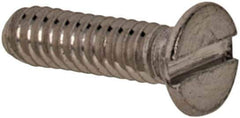 Value Collection - M1.6x0.35 Metric Coarse, 6mm OAL Slotted Drive Machine Screw - Flat Head, Grade 316 & A4 Stainless Steel, Uncoated, Without Washer - Industrial Tool & Supply