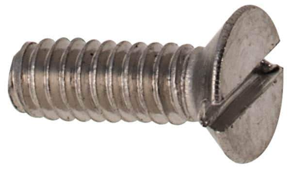 Value Collection - M2x0.40 Metric Coarse, 6mm OAL Slotted Drive Machine Screw - Flat Head, Grade 316 & A4 Stainless Steel, Uncoated, Without Washer - Industrial Tool & Supply