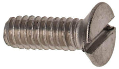 Value Collection - M2x0.40 Metric Coarse, 6mm OAL Slotted Drive Machine Screw - Flat Head, Grade 316 & A4 Stainless Steel, Uncoated, Without Washer - Industrial Tool & Supply