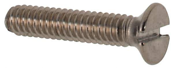Value Collection - M2x0.40 Metric Coarse, 10mm OAL Slotted Drive Machine Screw - Flat Head, Grade 316 & A4 Stainless Steel, Uncoated, Without Washer - Industrial Tool & Supply