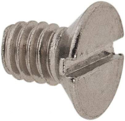 Value Collection - M2.5x0.45 Metric Coarse, 4mm OAL Slotted Drive Machine Screw - Flat Head, Grade 316 & A4 Stainless Steel, Uncoated, Without Washer - Industrial Tool & Supply