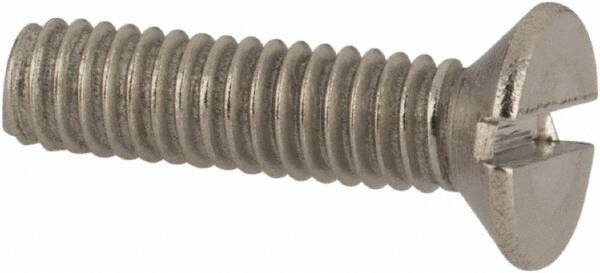 Value Collection - M2.5x0.45 Metric Coarse, 10mm OAL Slotted Drive Machine Screw - Flat Head, Grade 316 & A4 Stainless Steel, Uncoated, Without Washer - Industrial Tool & Supply