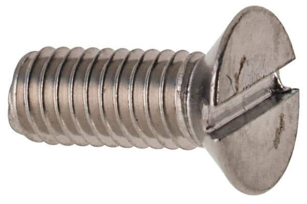 Value Collection - M3x0.50 Metric Coarse, 8mm OAL Slotted Drive Machine Screw - Flat Head, Grade 316 & A4 Stainless Steel, Uncoated, Without Washer - Industrial Tool & Supply