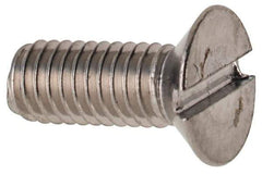 Value Collection - M3x0.50 Metric Coarse, 8mm OAL Slotted Drive Machine Screw - Flat Head, Grade 316 & A4 Stainless Steel, Uncoated, Without Washer - Industrial Tool & Supply