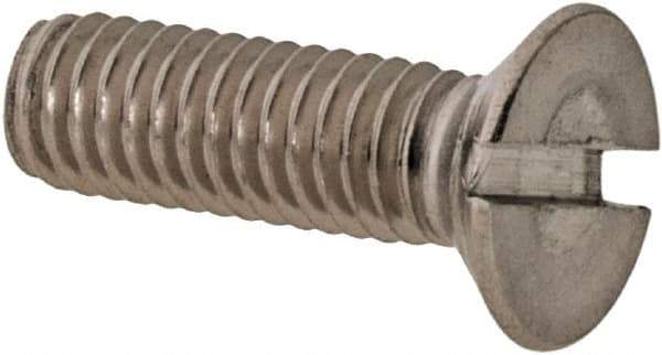 Value Collection - M3x0.50 Metric Coarse, 10mm OAL Slotted Drive Machine Screw - Flat Head, Grade 316 & A4 Stainless Steel, Uncoated, Without Washer - Industrial Tool & Supply