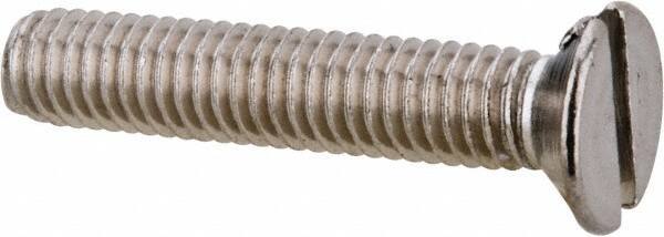 Value Collection - M3x0.50 Metric Coarse, 16mm OAL Slotted Drive Machine Screw - Flat Head, Grade 316 & A4 Stainless Steel, Uncoated, Without Washer - Industrial Tool & Supply