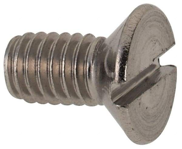 Value Collection - M4x0.70 Metric Coarse, 8mm OAL Slotted Drive Machine Screw - Flat Head, Grade 316 & A4 Stainless Steel, Uncoated, Without Washer - Industrial Tool & Supply